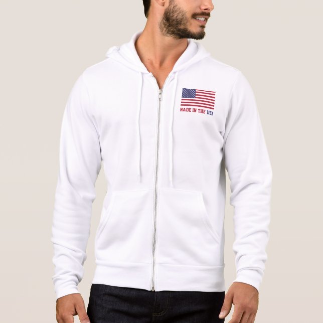 Patriotic Red White Blue Stars And Stripes Flag Hoodie (Front)