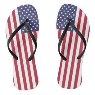 Patriotic Red White Blue Stars And Stripes Flag Jandals