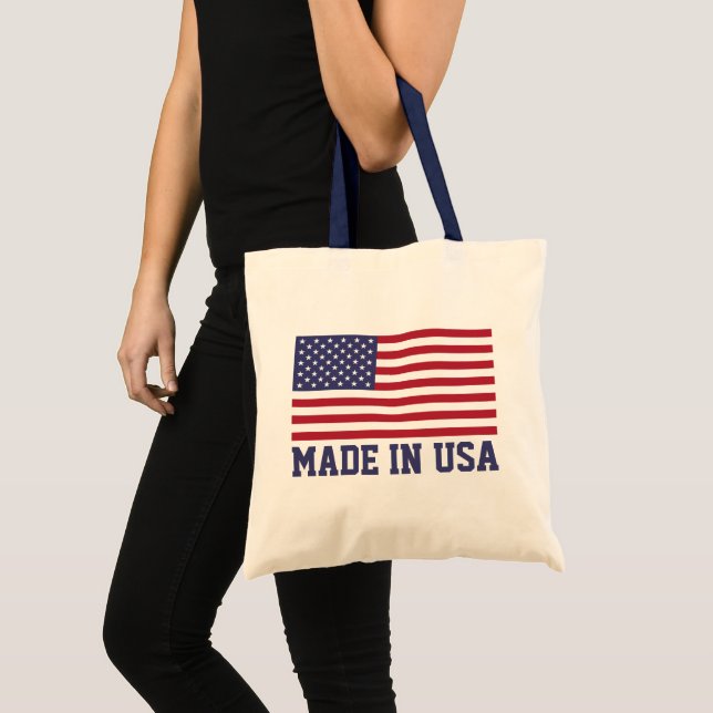 Patriotic Red White Blue Stars And Stripes Flag Tote Bag (Front (Product))