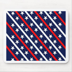 patriotic red white blue stars mouse pad