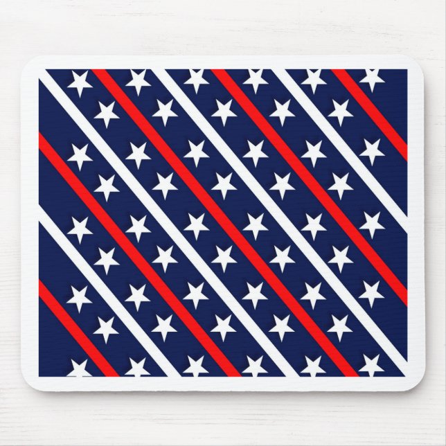 patriotic red white blue stars mouse pad (Front)