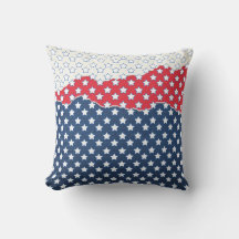 Patriotic Red White & Blue Stars Outdoor Pillow