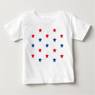 Patriotic red white blue stars pattern 4th of July Baby T-Shirt