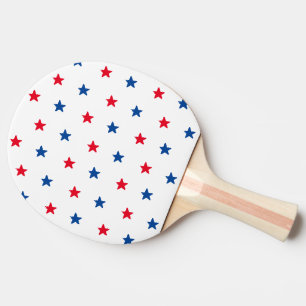 Patriotic red white blue stars pattern 4th of July Ping Pong Paddle
