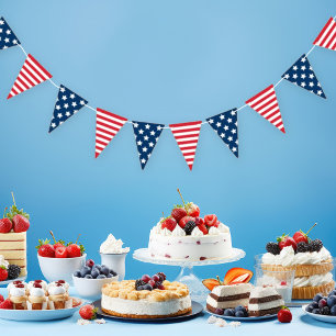 Patriotic Red White Blue Stars Stripes Bunting