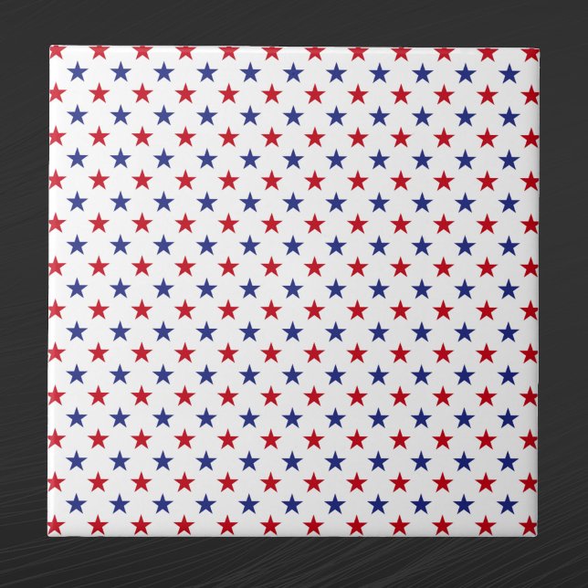 Patriotic Red White Blue Stars Tile (Creator Uploaded)