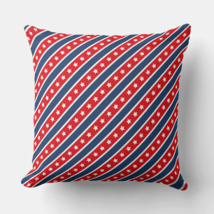 Patriotic Red, White & Blue USA Stars & Stripes Cushion