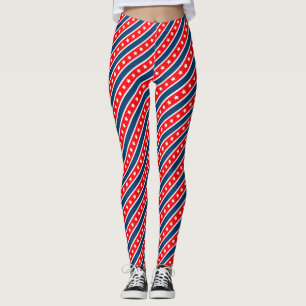 Patriotic Red, White & Blue USA Stars & Stripes Leggings