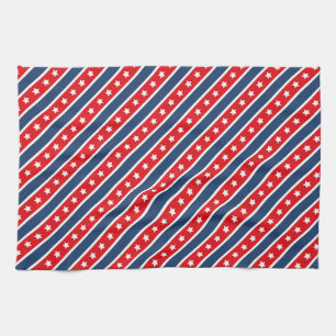 Patriotic Red, White & Blue USA Stars & Stripes Tea Towel