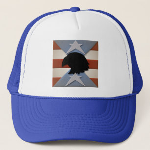 Patriotic Red White Blue with Eagle Trucker Hat