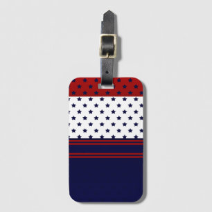 Patriotic Red White & Blue with stars design Luggage Tag