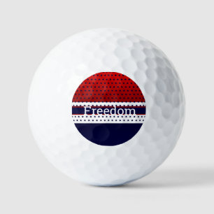 Patriotic Red White & Blue with Stars  Golf Balls