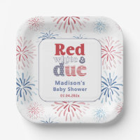 Patriotic Red White Due Baby Shower Party