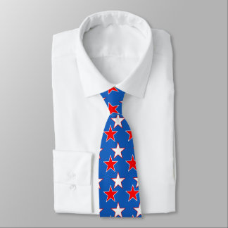 Patriotic Red & White Stars Tie