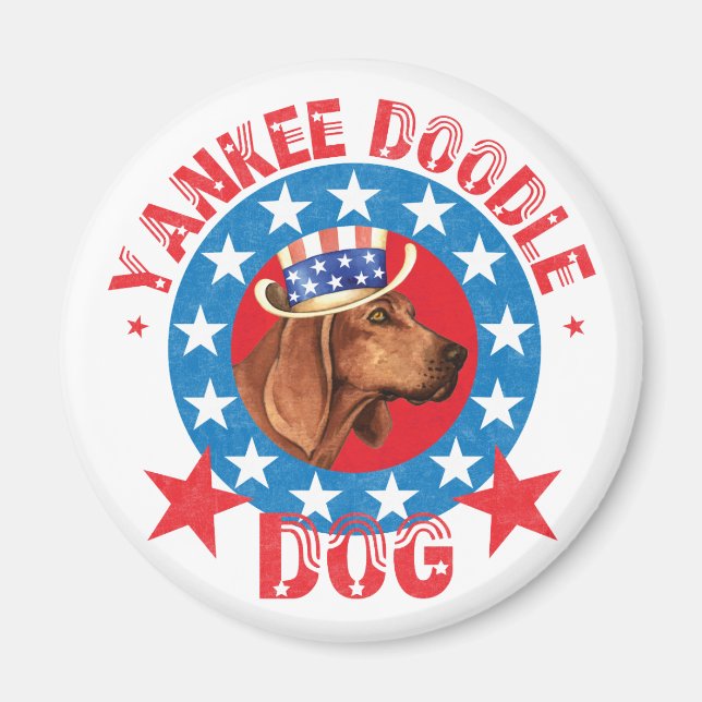 Patriotic Redbone Coonhound Magnet (Front)
