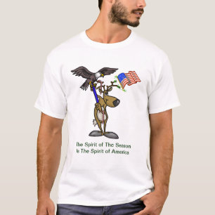 Patriotic Reindeer Christmas T-shirt