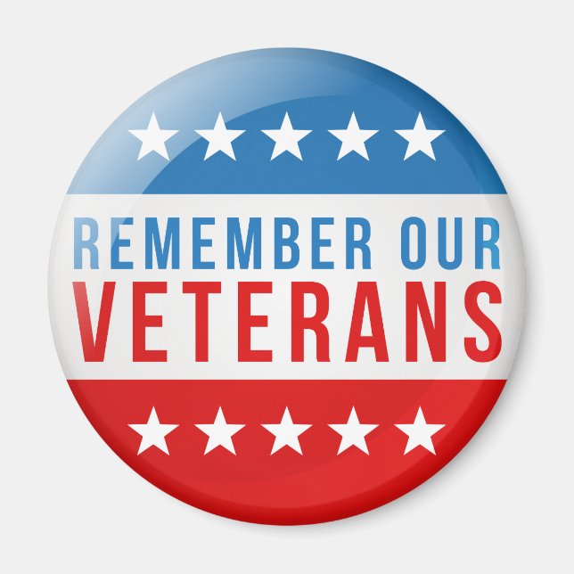 Patriotic Remember our veteran day red blue flag Magnet (Front)