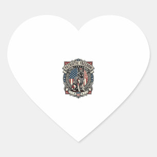 Patriotic Rescue Dog Heart Sticker