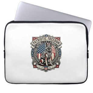 Patriotic Rescue Dog Laptop Sleeve