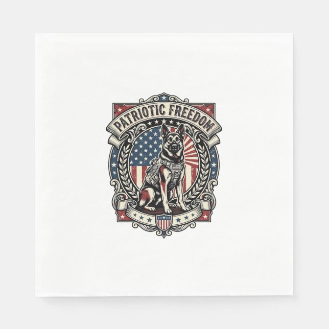 Patriotic Rescue Dog Napkin (Front)