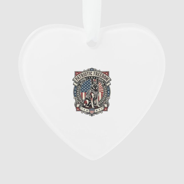 Patriotic Rescue Dog Ornament (Front)