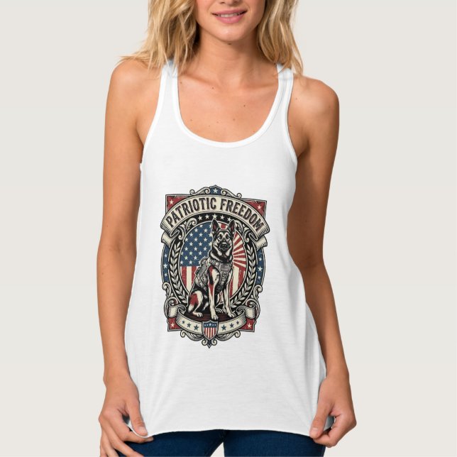 Patriotic Rescue Dog Singlet (Front)