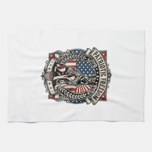 Patriotic Rescue Dog Tea Towel