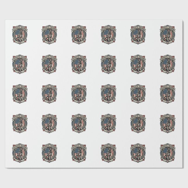 Patriotic Rescue Dog Wrapping Paper (Flat)