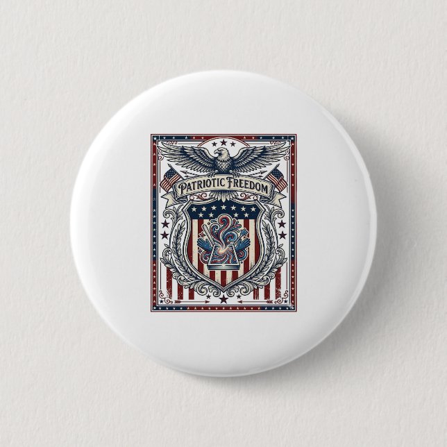 Patriotic Resin 6 Cm Round Badge (Front)