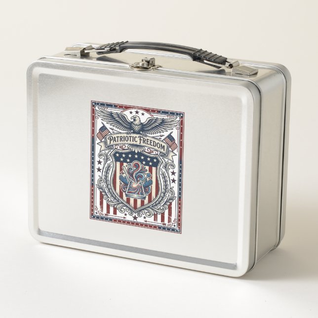 Patriotic Resin Metal Lunch Box (Front)