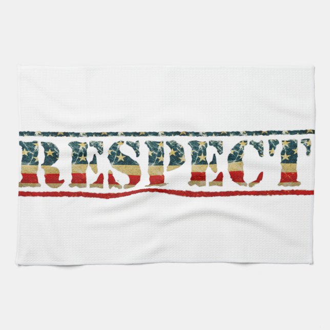 Patriotic RESPECT Tea Towel (Horizontal)