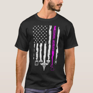 Patriotic Respiratory Therapist USA Flag RT Week T-Shirt