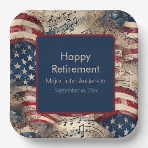Patriotic Retirement Party Paper Plate