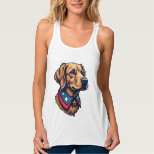 Patriotic Retriever Mascot Vintage Dog Tee