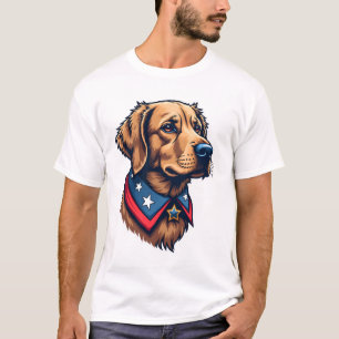 Patriotic Retriever Mascot Vintage Dog Tee