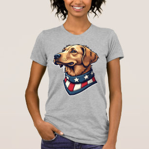 Patriotic Retriever Mascot Vintage Dog Tee 4