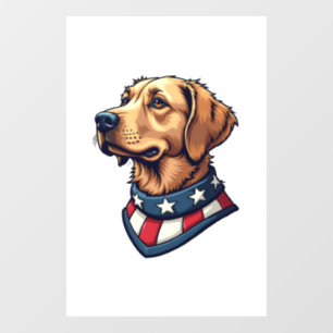 Patriotic Retriever Mascot Vintage Dog Tee 4