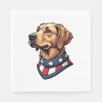 Patriotic Retriever Mascot Vintage Dog Tee 4
