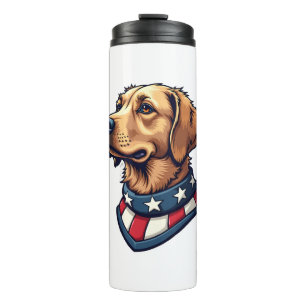 Patriotic Retriever Mascot Vintage Dog Tee 4 Thermal Tumbler