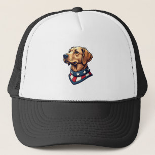 Patriotic Retriever Mascot Vintage Dog Tee 4 Trucker Hat