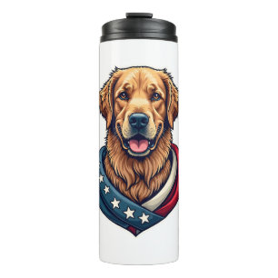Patriotic Retriever Pride Vintage Dog Shirt 4 Thermal Tumbler