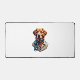 Patriotic Retriever Pride Vintage Dog Shirt Desk Mat