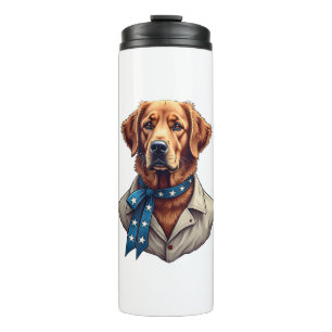 Patriotic Retriever Pride Vintage Dog Shirt Thermal Tumbler