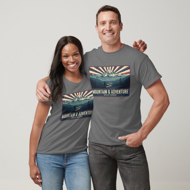 Patriotic Retro Alpine Journey Scenic Explorer T-Shirt (Unisex)