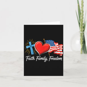 Patriotic Retro Faith Family Freedom USA Flag 4th Card