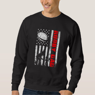Patriotic Retro Usa American Flag Rugby Dad 4th Of Sweatshirt