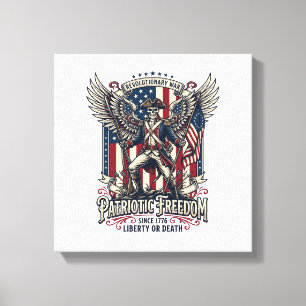 Patriotic Revolutionary War Skeleton Dark Patriot Canvas Print