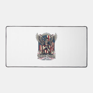 Patriotic Revolutionary War Skeleton Dark Patriot Desk Mat