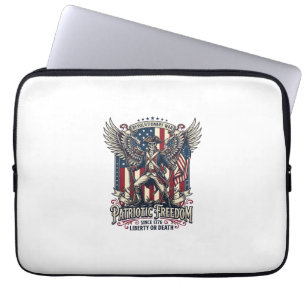 Patriotic Revolutionary War Skeleton Dark Patriot Laptop Sleeve