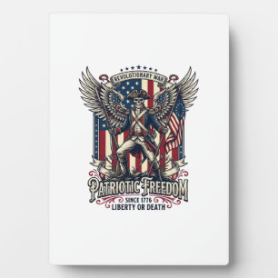 Patriotic Revolutionary War Skeleton Dark Patriot  Plaque